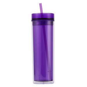 Gobelet à paille transparent à double paroi Baoman, grande capacité 16 oz, portable pour les voyages, les sports de plein air - Product Image 3
