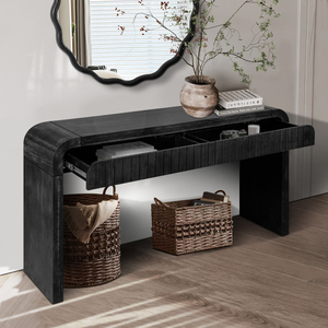 Vintage Crafted Entryway Table 59 Inch Farmhouse <b>Console</b> With Hidden Drawers For Entrance And Dining - Product Image 5