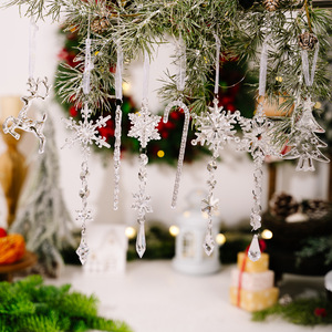8Pcs Chất Lượng Cao Rõ Ràng Acrylic Icicle Đồ Trang Trí Giáng Sinh Frosted Ice Pha Lê Bông Tuyết Tuần Lộc Thiết Kế Lễ hội Cây Treo - Product Image 1