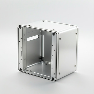 Boîtier d'instrument électronique en tôle d'aluminium anodisé argenté de précision sur mesure, fabrication OEM, vente en gros - Product Image 5