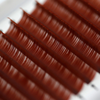 Ciglia Finte Coolpinepro Colorate e Dense da 0,03mm, Ciuffi Singoli Rotondi in Visone Marrone per Extension Ciglia001