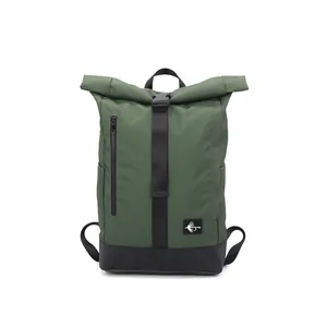 Mochila grande con tapa enrollable Durable para hombre, informal, ligera, resistente al agua, de 17 pulgadas para ordenador portátil, mochila con tapa enrollable para hombre