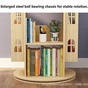 Estantería Giratoria Simple de Madera Maciza para Niños, 4 Niveles, Color Natural, Estilo Escandinavo, Mueble de Almacenamiento de Juguetes - Product Image 5