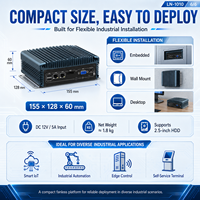Mini PC Robusto y Silencioso con Doble LAN, 2 COM, USB, HD, VGA, SSD, Compatible con Windows y Linux para Dispositivos Edge