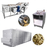 Ligne de production de tranches de gingembre en acier inoxydable de qualité alimentaire avec unité de séchage et d'emballage à bande transporteuse à basse température