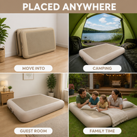 Matelas Gonflable Double avec Pompe à Batterie Intégrée, Tissu Drop-stitch, Portable pour la Maison, le Camping, l'Hôtel, Vente en Gros