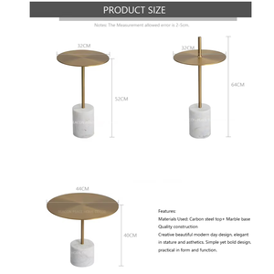 Ý thiết kế bên dịch vụ uống Bàn đồ nội thất phòng khách cuối bàn đá cẩm thạch cơ sở vàng thép không gỉ Bàn cà phê nhỏ - Product Image 3
