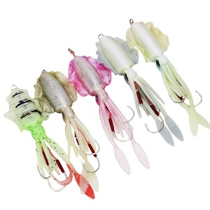 Leurre souple pieuvre 15cm 60g avec hameçon double lesté, leurres de pêche au calmar 9 couleurs, leurres de simulation lumineux pour la pêche en mer et en <span class=keywords><strong>bateau</strong></span> - Product Image 3