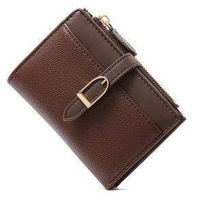 Portefeuille court en cuir PU haut de gamme à deux volets avec clip simple et multifonctionnel - Product Image 5
