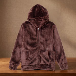 Men Solid Knitted Zipper Tops with Hooded Sports Cardigan Casual <b>Oversized</b> Fit Winter <b>Hoodie</b> - Product Image 3