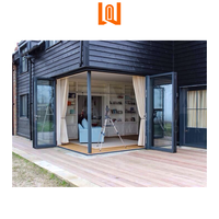 Nouveau design portes pliantes en verre d'aluminium à rupture thermique villa portes d'angle coulissantes en aluminium à l'épreuve des ouragans