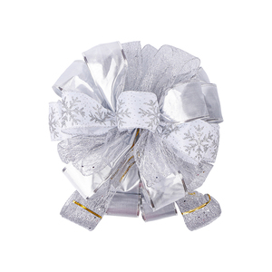 Ruban en polyester écologique double face doré, bobine, nœud pour sapin de Noël, nœuds volumineux - Product Image 5