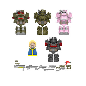 Nouveau BoS jeu T60 puissance armure officiers <span class=keywords><strong>de</strong></span> l'armée soldats Figure mitrailleuse modèle blocs <span class=keywords><strong>de</strong></span> construction enfants jouets cadeaux garçons filles Juguetes - Product Image 1