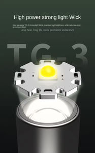 Linterna Táctica LED Portátil con Clasificación IP65, Carga USB, Alcance de 300m, Ajustable para Camping, Emergencias al Aire Libre - Product Image 6