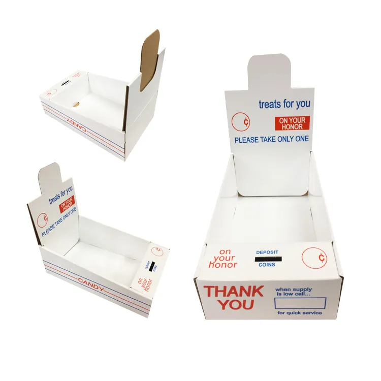 Espositore da banco personalizzato scatola lecca-lecca in cartone candy honor distributore automatico