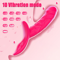 Vibromasseur sans fil télécommandé à double vibration, à porter, pour pénis, pour lesbiennes, type Strapon