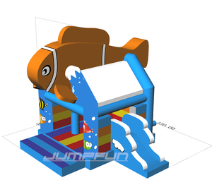 4,5x4 metros <span class=keywords><strong>pez</strong></span> <span class=keywords><strong>payaso</strong></span> saltando Castillo Mundo Marino gorila inflado niños saltando casa - Product Image 1