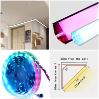Tira de Luces LED Flexible RGBIC SMD5050 Programable y Direccionable para Decoración de Interiores, 3000K 4000K 6500K 12V 24V