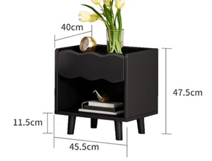 Modern Small Space Multi-Purpose Nightstand with Storage <b>Compact</b> <b>Bedside</b> <b>Table</b> for Bedroom Furniture - Product Image 2