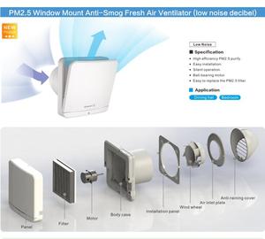 Ventilateur de purification <span class=keywords><strong>d</strong></span>'<span class=keywords><strong>air</strong></span> frais à haute efficacité PM 2.5, purificateur mural à flux axial pour chambre à coucher, modèle OEM - Product Image 4