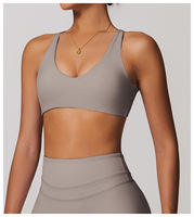 Soutien-gorge de sport respirant TongJoes American Brushed pour femme, maintien élevé, dos ajusté, avec cristaux sur le devant, idéal pour la course et le fitness