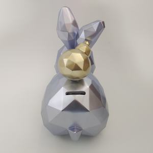 รูปปั้นกระต่ายนอร์ดิก รูปปั้นสัตว์นามธรรม กระปุกออมสิน งานศิลปะเรซิ่น งานฝีมือคุณภาพสูง เป็นมิตรกับสิ่งแวดล้อม สำหรับตกแต่งภายนอก - Product Image 5