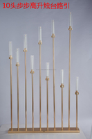 Vente en gros 10 bras fournitures de décoration de mariage grande pièce maîtresse de candélabre en métal doré