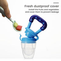 Groothandel siliconen baby fruitvoeder met handvat en siliconen gaas-speen voor babyvoeding