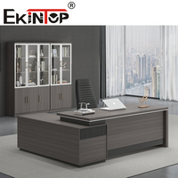 Bureau de direction en forme de L Ekintop, mobilier de bureau modulaire rectangulaire en PVC, économique