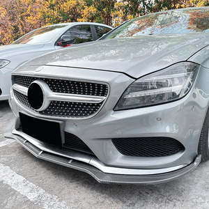 Mercedes-Benz Front Bumper Lip Splitter Piano Black Carbon Fiber Texture 2014-2017 ABS Material - Product Image 3