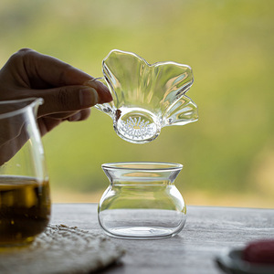 Petal Shaped Glass <b>Tea</b> Strainer High Borosilicate Heat Resistant Reusable <b>Tea</b> <b>Infuser</b> Elegant Design For <b>Tea</b> Set Accessory - Product Image 2