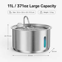 Tempat Minum Kucing Otomatis Sensor Pintar Stainless Steel Bebas BPA Dispenser Air Hewan Peliharaan dengan Timer untuk Kucing dan Anjing di Dalam Ruangan OEM ODM Semua