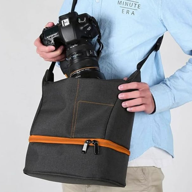 Camera Sling Shoulder Bag Crossbody Photography Small Lightweight Waterproof Polyester Adjustable Strap SLR/DSLR for Camera