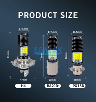 Phare LED pour moto, phare de moto à bulle H4 BA20D PX15D H6 24SMD, phare LED haute puissance et haute luminosité pour moto