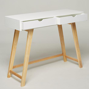 Phoenix Home Table <span class=keywords><strong>console</strong></span> moderne en <span class=keywords><strong>bois</strong></span> blanc avec 2 tiroirs pour salon avec panneau de style - Product Image 2