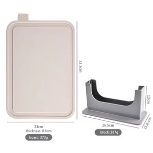 Hot Sale 4pcs Double Sided Coded <b>Plastic</b> Cutting Boards Set With Holder - Product Image 5