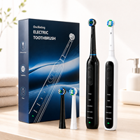 Nouveauté Brosse à dents électrique rechargeable, étanche IPX7, 5 modes de nettoyage, brosse à dents électrique rotative pour adultes, idéale pour les voyages