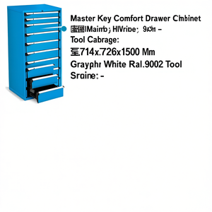 Fami Master Key Comfort <b>Drawer</b> Cabinet 9 <b>Drawers</b> 714x726x1500 Mm Grayish White Ral9002 <b>Tool</b> Storage - Product Image 2