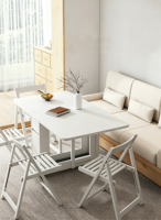 Ensemble table et chaises pliantes en bois massif, petit format pour la maison, multifonctionnel, table basse rotative mobile, double usage