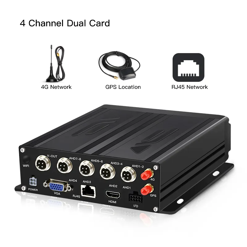 CCT Hot Selling 4 Channel SDD 4G GPS Truck Camera Mobile Video Recorder Truck Mdvr HD 1080p Car Video Recorder