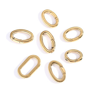 Chiusure <span class=keywords><strong>a</strong></span> <span class=keywords><strong>Molla</strong></span> Ovali in Acciaio Inox Placcato Oro 18k per Creazione di Gioielli Fai-da-Te - Product Image 6
