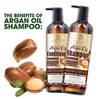 Shampooing et après-shampoing professionnels personnalisés à l'huile d'argan naturelle sans sulfate, OEM, marque privée pour les ensembles de soins capillaires