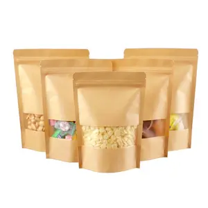 工場直接クラフト紙ジップロックバッグ食品包装用複合紙バッグ食品包装用