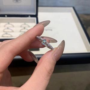 S925 Pure Silver Micro-Inlaid Natural Jade <b>Ring</b> for Women High-End Chinese Niche Hazardous Material Lace Egg Face <b>Fashion</b> <b>Rings</b> - Product Image 3