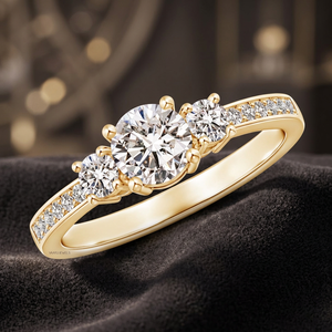 Bague de fiançailles pour femme, diamants brillants cultivés en laboratoire, certifiés IGI, plaqué rhodium, or 10K 14K 18K, argent 925 935 - Product Image 1