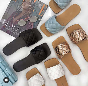 Pantofola piana all'aperto leggera all'ingrosso delle signore di forma di <span class=keywords><strong>h</strong></span> per le pantofole dei sandali delle signore della testa quadrata del vento di piccola fragranza delle donne - Product Image 6