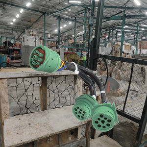 Изготовленный на заказ Зеленый J1939 9P разъем штекер-Женский Y кабельный жгут для грузовиков ПВХ изоляционный материал - Product Image 1