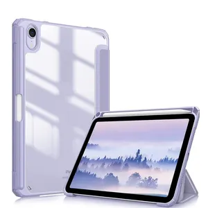 Capa de couro para tablet Folio Flip PU Smart transparente, capa de couro para iPad Pro 11 2024, capa para iPad com