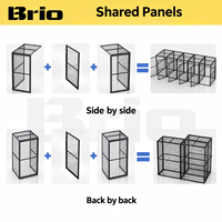 Brio 36"*48"*75" Casier de rangement modulaire en treillis métallique pour outils et équipements, avec cloisons de sécurité pour appartement