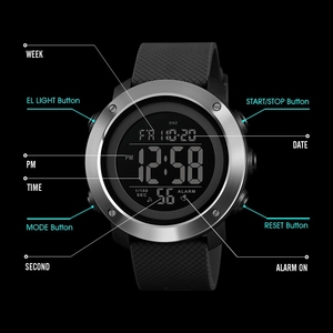 Montres-bracelets numériques à quartz <span class=keywords><strong>Skmei</strong></span> <span class=keywords><strong>1426</strong></span> 1416 Montre de sport Affichage LCD Montre numérique pour hommes 50m étanche - Product Image 5